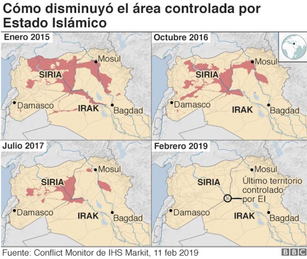 Cambios en el territorio controlado por Estado Islámico