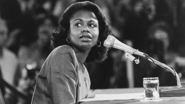 Anita Hill testifying in 1991