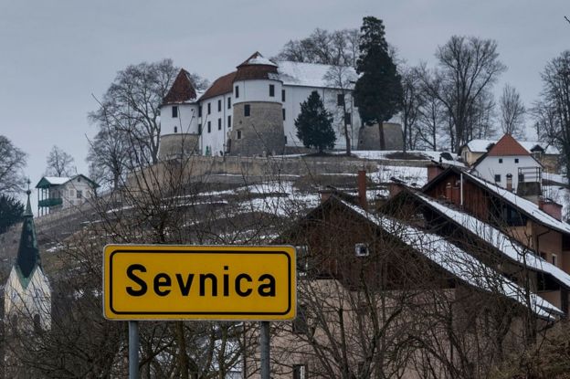 Paisaje en Sevnica.