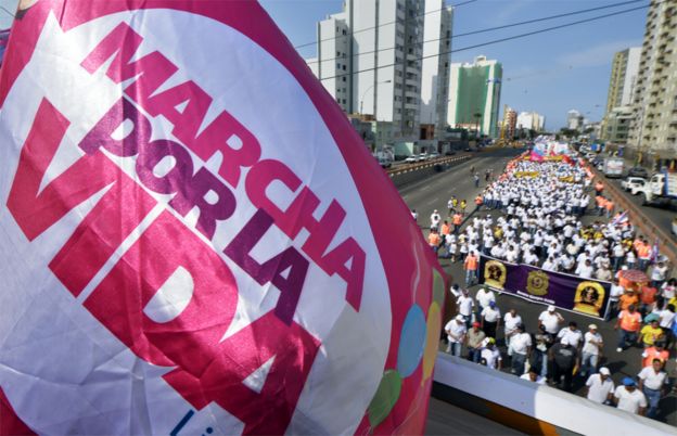 'Marcha pela vida', em Lima, Peru, em 2014.