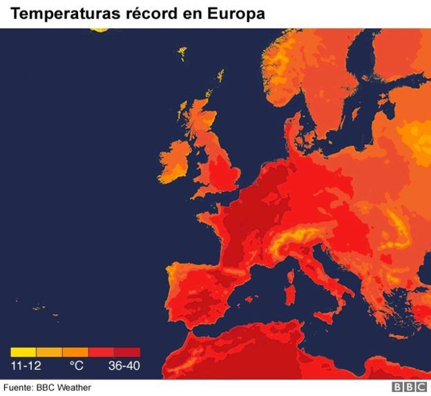 Temperaturas en Europa en julio