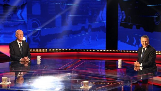 المرشحان سعيد والقروي تواجها الجمعة في مناظرة تلفزيونية في آخر محاولة لإقناع الناخبين بأفكارهما وبرنامجيهما