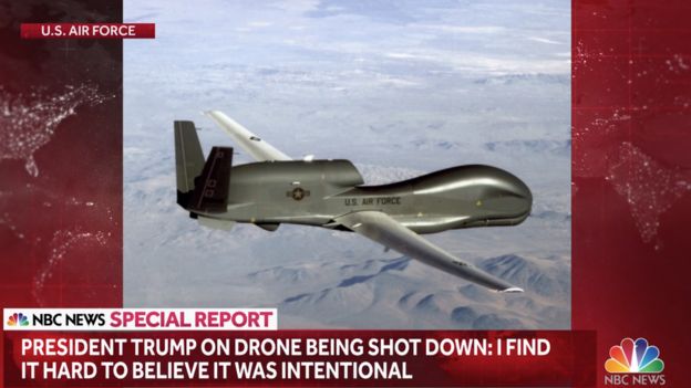 شبکه ان‌بی‌سی ویدئویی که بسیار ناواضح است منتشر کرده و می‌گوید پنتاگون این ویدئو را از لحظه هدف قرار گرفتن پهپاد منتشر کرده است