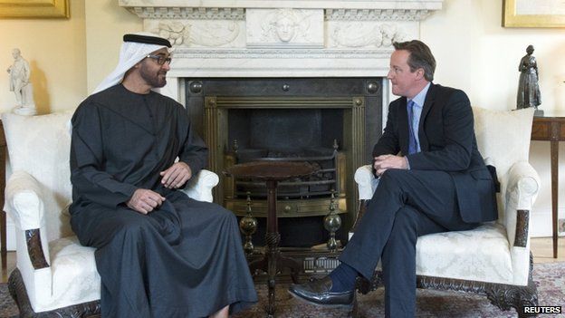 David Cameron and Mohammed bin Zayed Al Nahyan