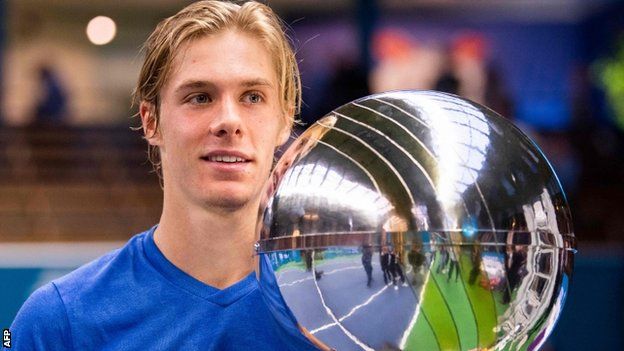 Denis Shapovalov with his Stockholm Open trophy