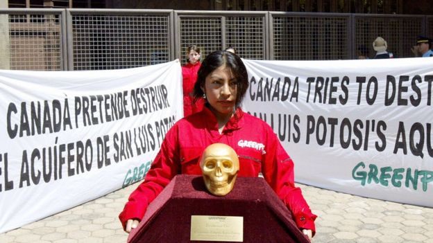 Protesta antiminera en Mexico, foto archivo, de 2006)