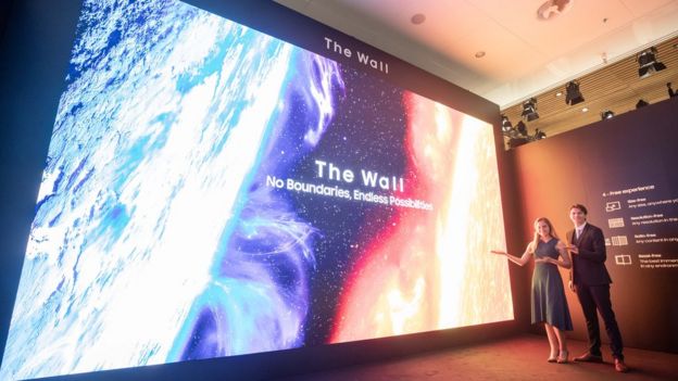 Samsung's giant screen, called the Wall