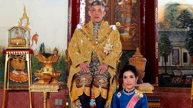 Thailand's king Vajiralongkorn with Sineenat Wongvajirapakdi