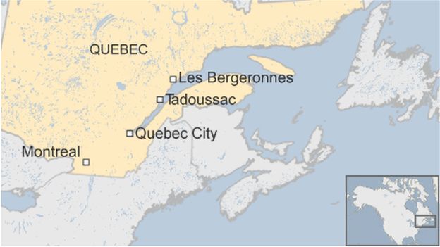 Quebec plane crash region map