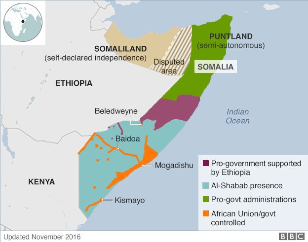 Control map of Somalia