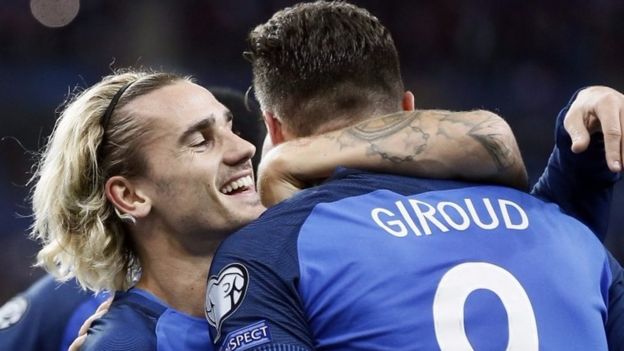 Antoine Griezmann na Olivier Giroud