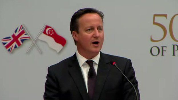 David Cameron speaking in Singapore