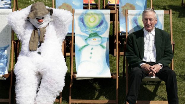 Raymond Briggs with 'The Snowman' in 2008