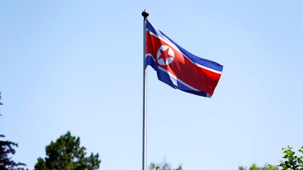 A bandeira da Coreia do Norte