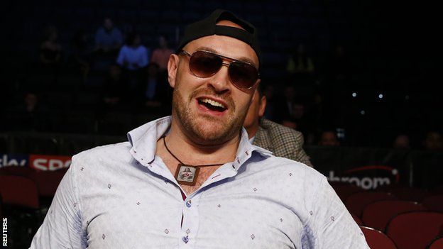 Tyson Fury watches ringside