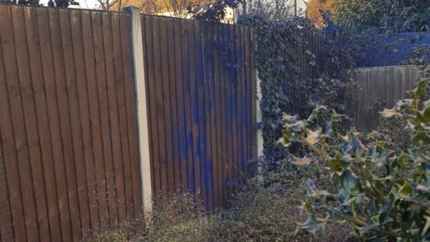 A blue fence