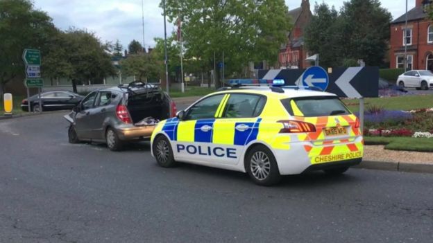 Scene of the crash at Obelisk Way, Congleton