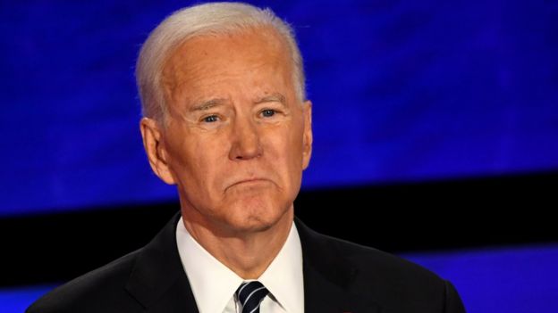 Joe Biden at a presidential debate in Iowa