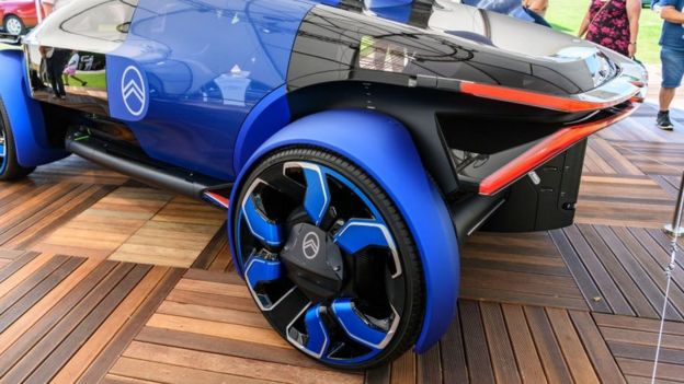 Citroën 19_19 Concept futuristic all electric concept car on display at the 2019 Concours d'Elegance at palace Soestdijk on August 25, 2019 in Baarn, Netherlands.