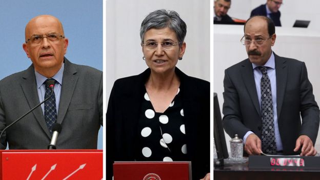 CHP'li Enis Berberoğlu, HDP'li Leyla Güven ve Musa Farisoğulları