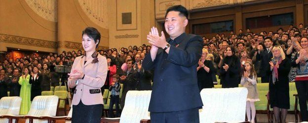 File photo: North Korean leader Kim Jong-un, right, and his wife, Ri Sol-ju, left