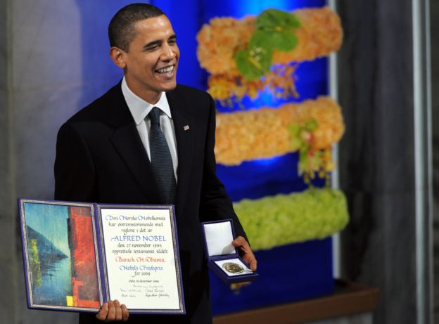 Obama recibe el premio Nobel de la Paz en 2009