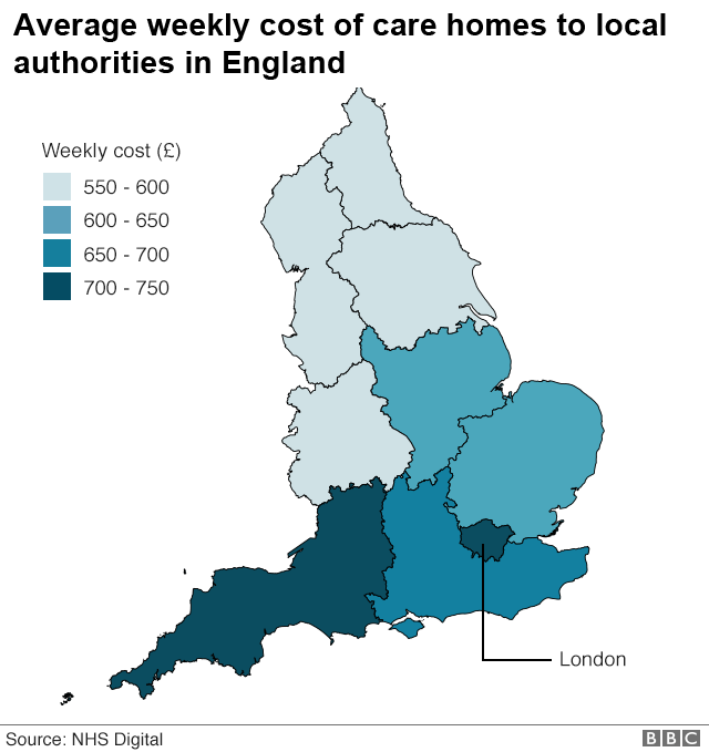 Map of social care expenses