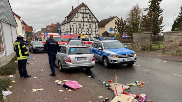 Aftermath of the car incident in Volkmarsen