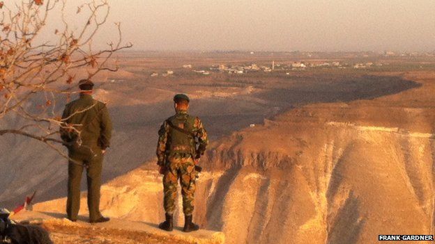 Troops patrol the Jordan-Syria border