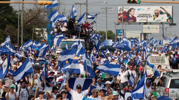 Manifestación antigubernamental en Nicaragua.