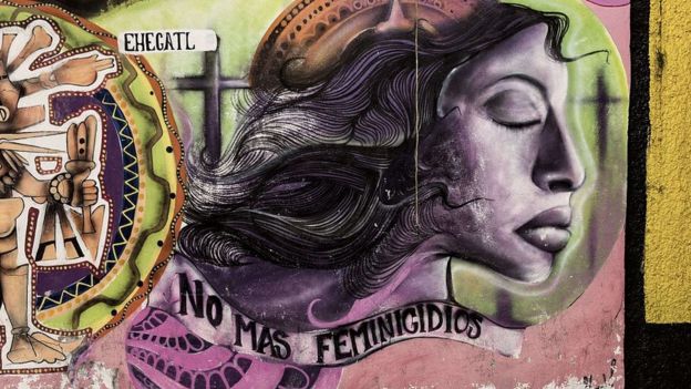 Mural contra el feminicidio en México