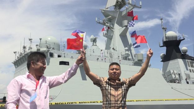 今年4月，中国海军“长春号”访问菲律宾达沃港。