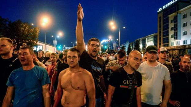 Протестующие в Минске