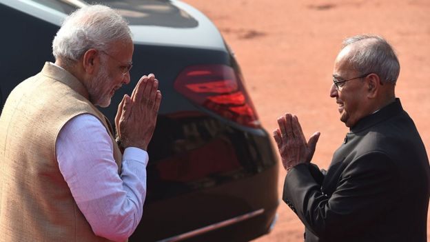 मोदी और प्रणब मुखर्जी
