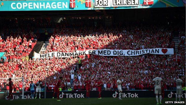 Tributes paid for recovering Denmark midfielder Christian Eriksen after he suffered a cardiac arrest