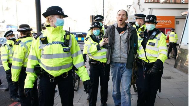 Police Arrest 16 At Clapham Common Anti Lockdown Protest   BBC News