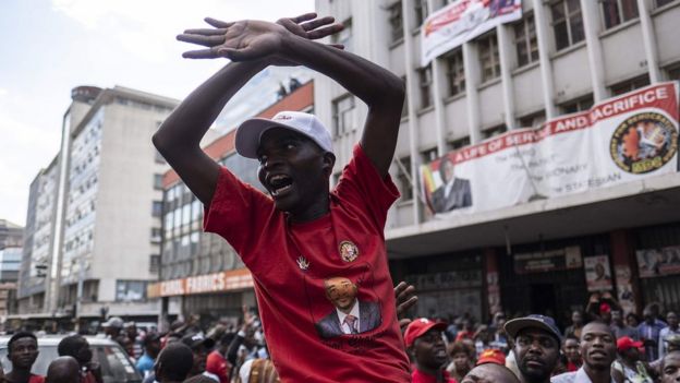 MDC supporter celebrating