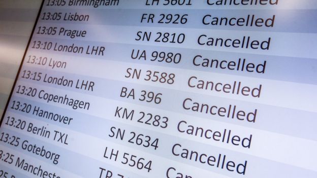 Belçika'da iptal edilen uçuşlar