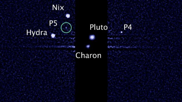 Platón y sus cinco lunas, imagen del telescopio Hubble.