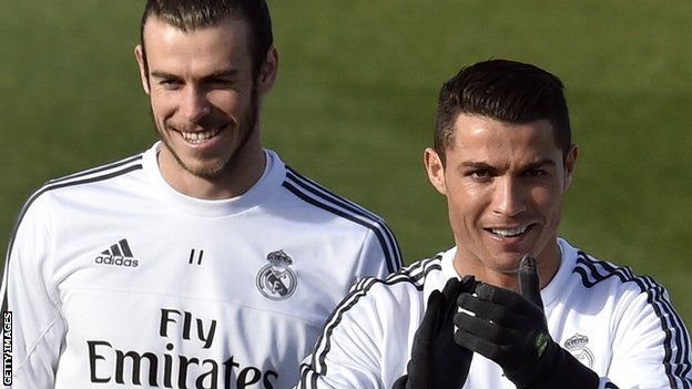 Gareth Bale and Cristiano Ronaldo of Real Madrid