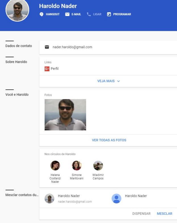 Imagem de Nader no Google Plus