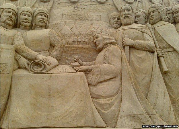 Lincoln Castle Magna Carta Sand Sculpture Is Completed - Bbc News