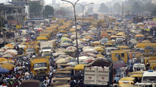 A traffic jam in Lagos