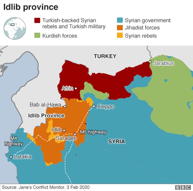 Idlib territorial control map