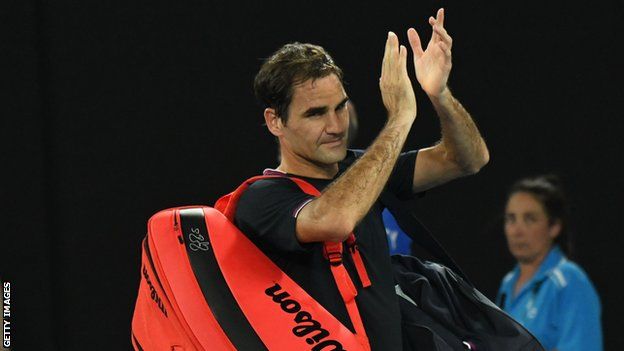 Roger Federer at the 2020 Australian Open