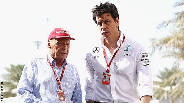Niki Lauda and Toto Wolff
