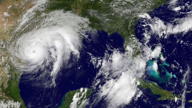 Path of HUrricane Harvey on Friday afternoon - 25 August 2017