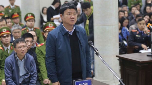 Ông Đinh La Thăng tại phiên tòa xét xử hôm 1/8/2018.
