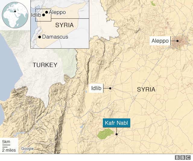 Map showing Kafr Nabl