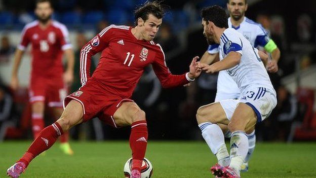 Gareth Bale yn erbyn Cyprus yng Nghaerdydd